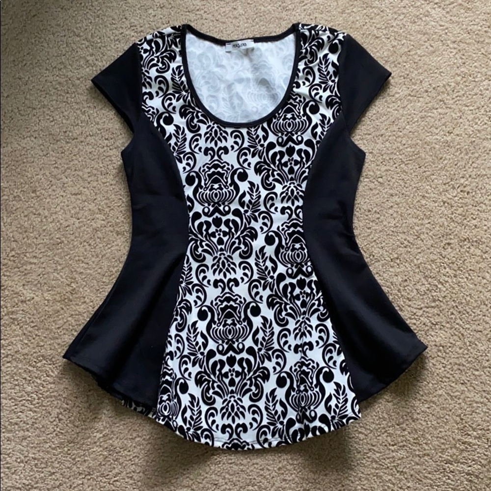 Black and white blouse